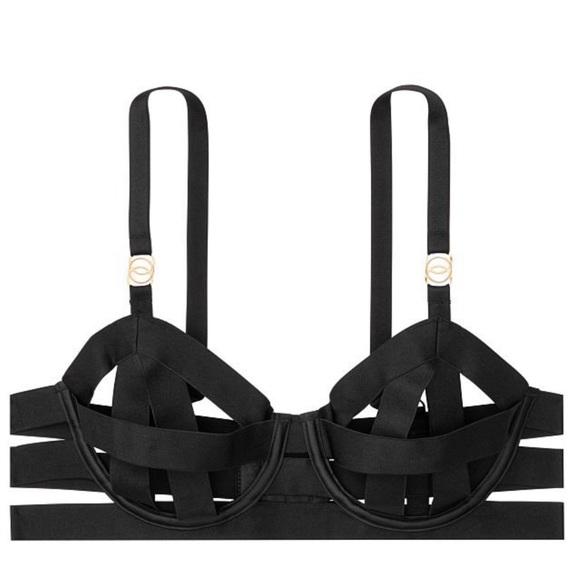 NWT Victoria’s Secret Luxe 32 34 36 38 Very Sexy Strappy Open Cup Demi Bra - Picture 3 of 3